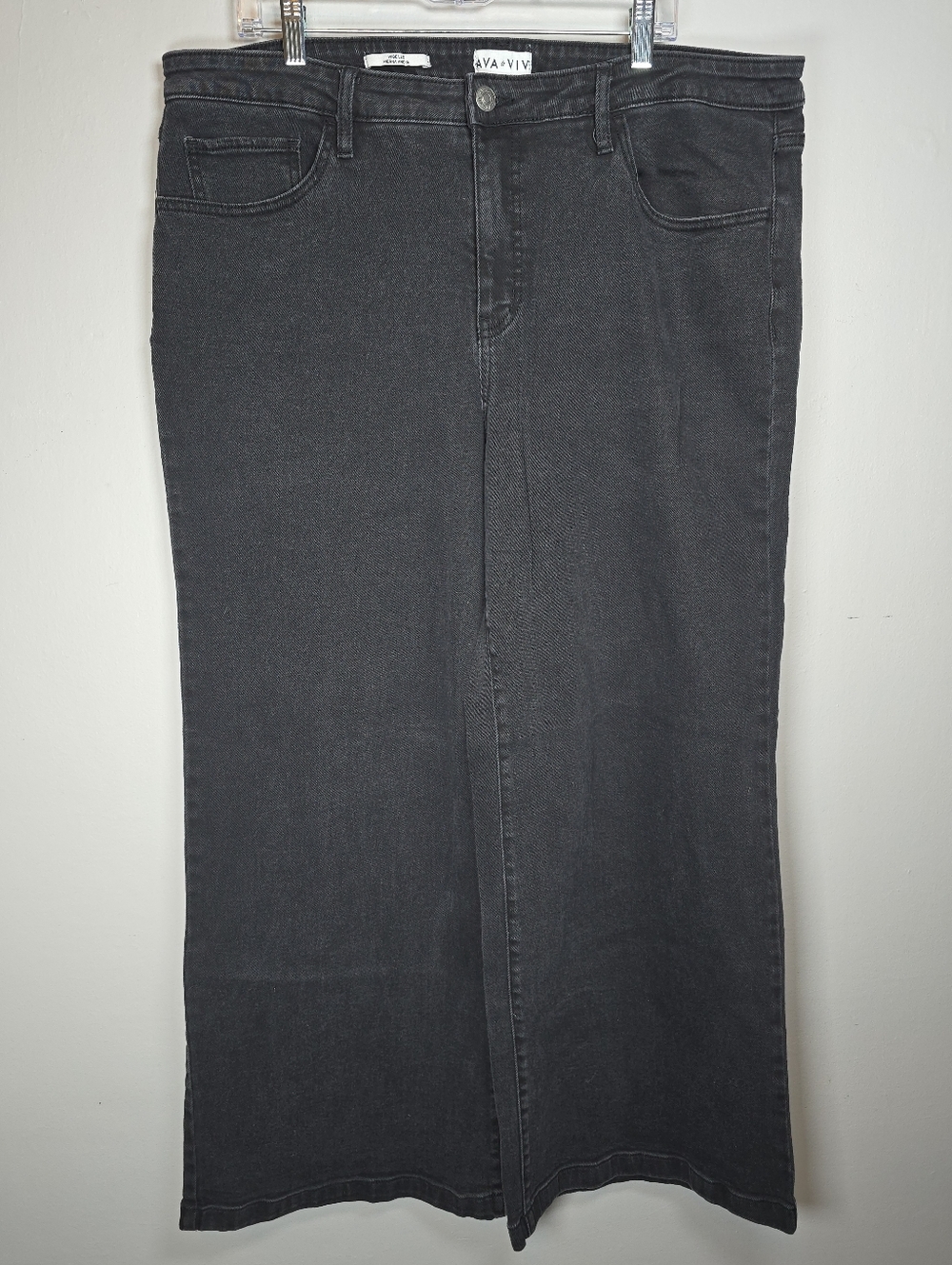 Ava & Viv Women's Wide Leg Jeans Size 18 Relaxed Fit High-Rise Stretch Casual - Picture 3 of 15